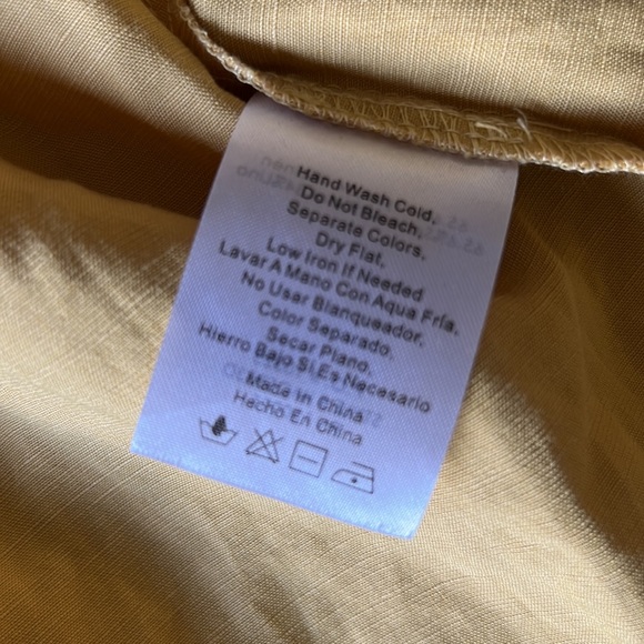 Mustard cut-out puff sleeve dress, M, 12th Tribe - Picture 6 of 8